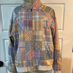 Teddy Fresh Plaid Patchwork Grandpa Corduroy Jacket Medium